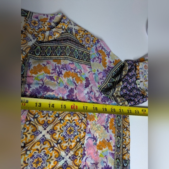 Anthropologie Fig and Flower S Boho Bohemian Hippie Sheer Tunic Top Cover Up - Picture 9 of 12